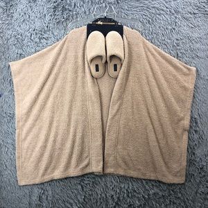 Rachel Roy Kimono One Size and Slippers Size Small 5/6 Cozy Soft Set New